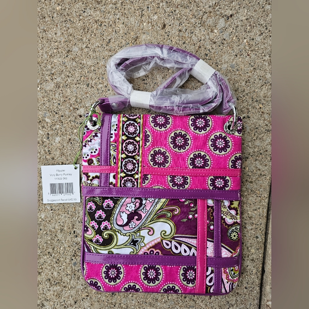 Vera Bradley Flipster Very Berry Paisley Crossbody Bag